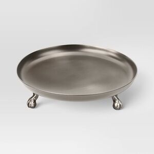 12.375" nwt Metal Footed Serving Stand Silver Finish - Threshold
